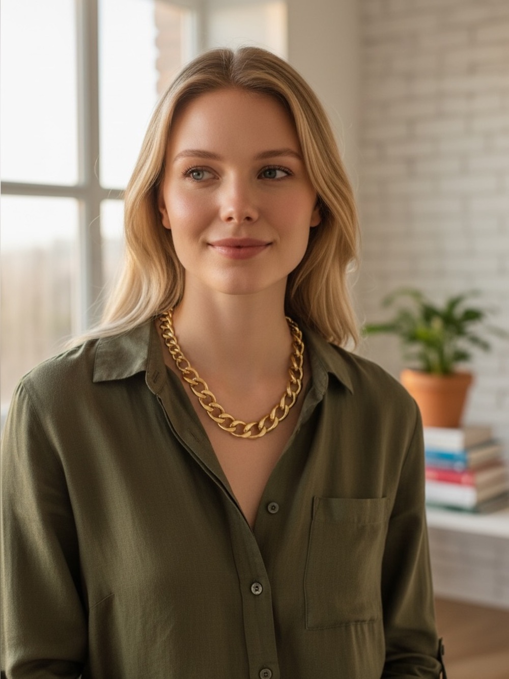 Talbots Gold Tone Chunky Chain Necklace